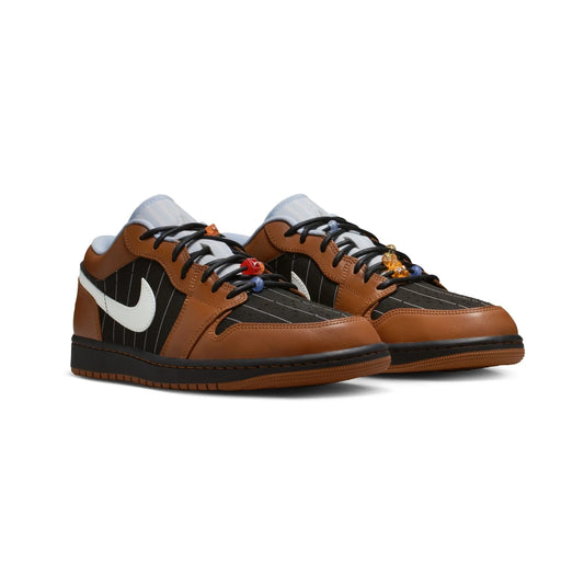 Air Jordan 1 Low SE Pinstripes Black Light Orewood Brown