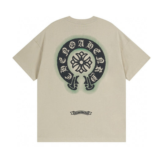 Chrome Hearts T-Shirt Horse Shoe Logo Pocket Cream