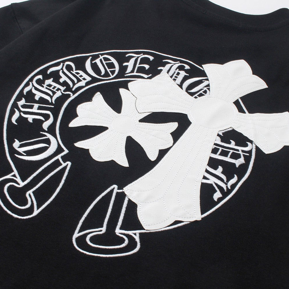 Chrome Hearts T-Shirt Horse Shoe Logo x Cross Black