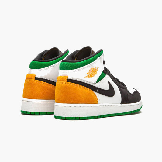 Air Jordan 1 Mid Oakland White, Orange and Green