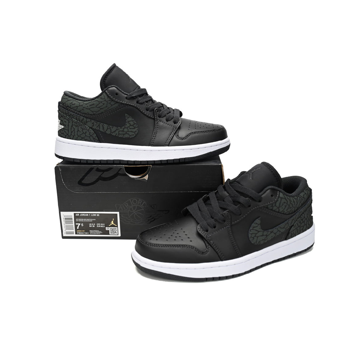 Air Jordan 1 Low Black Elephant