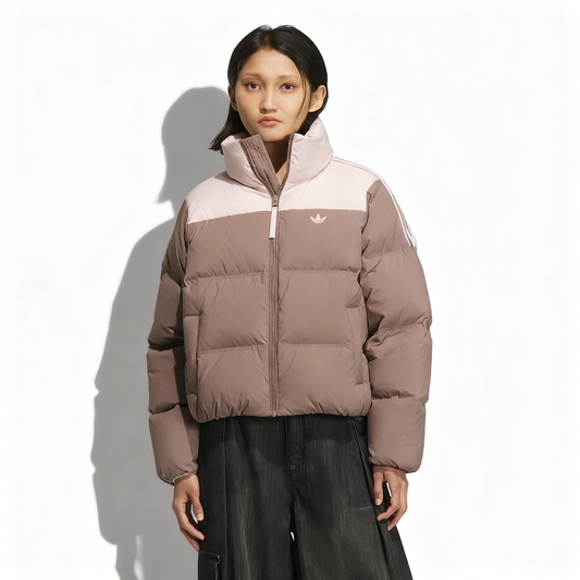 Adidas Short Down Puff Jacket Trace Brown
