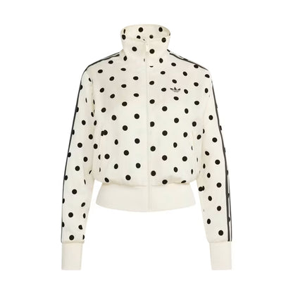Adidas Women's Satin Polka Dots TT Track Jacket Off White