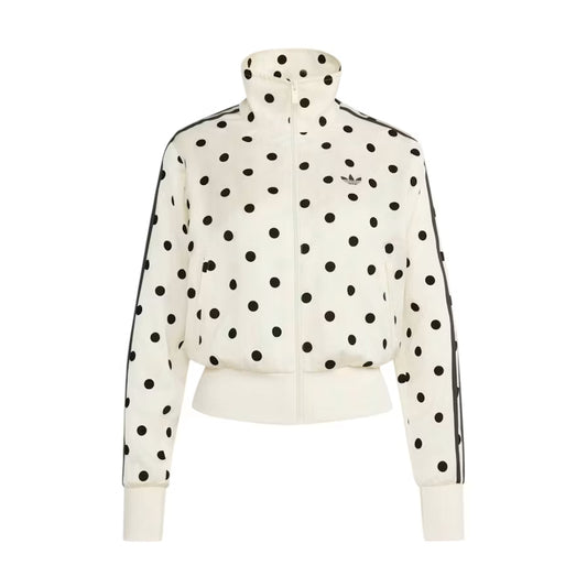 Adidas Women's Satin Polka Dots TT Track Jacket Off White