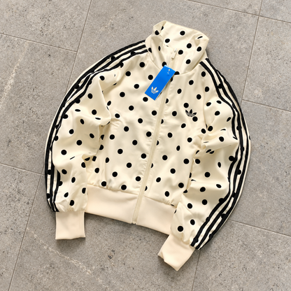 Adidas Women's Satin Polka Dots TT Track Jacket Off White