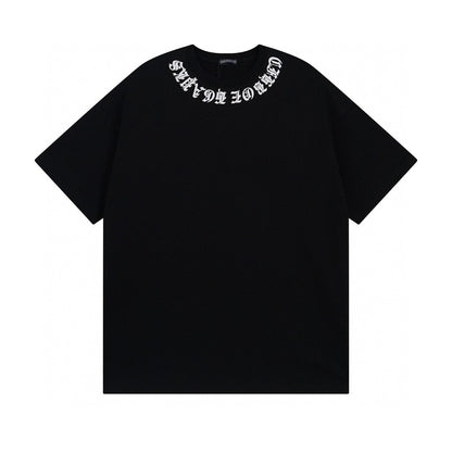 Chrome Hearts T-Shirt Necklogo Back Printed Cross Black