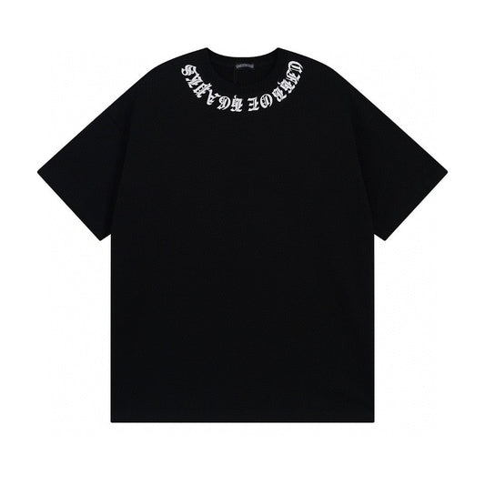 Chrome Hearts T-Shirt Necklogo Back Printed Cross Black