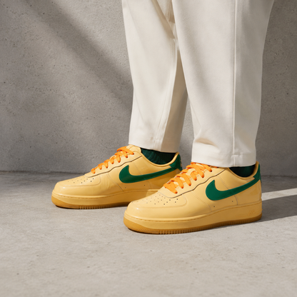 Nike Air Force 1 Low Patent Leather Topaz Gold Pine Green