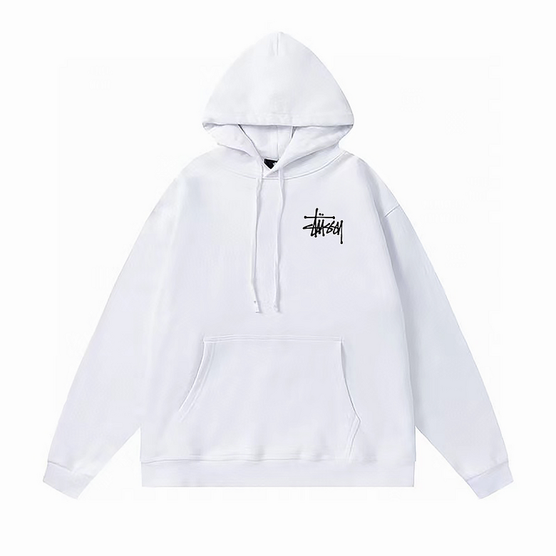 Stüssy Basic Hoodie whit Brand Signature White
